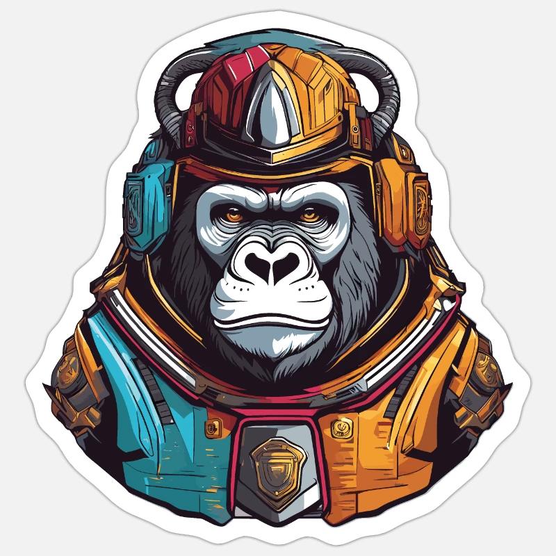 Gorilla - Sticker size S (10 x 10 cm) - white matte