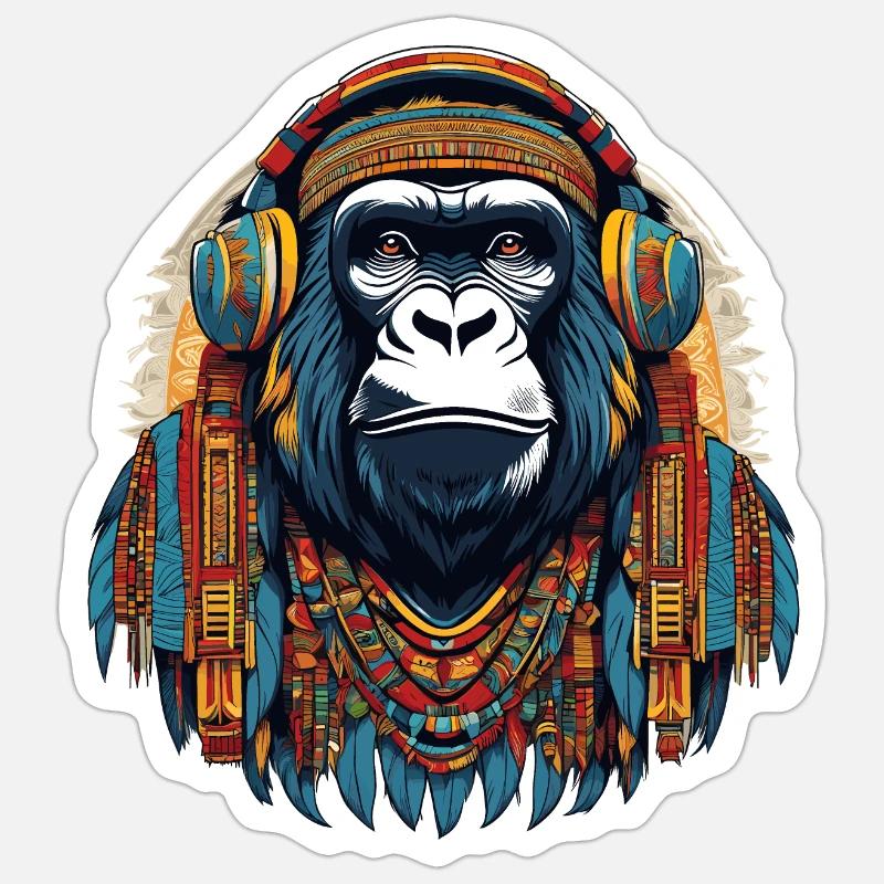 Gorilla - Sticker size S (10 x 10 cm) - white matte