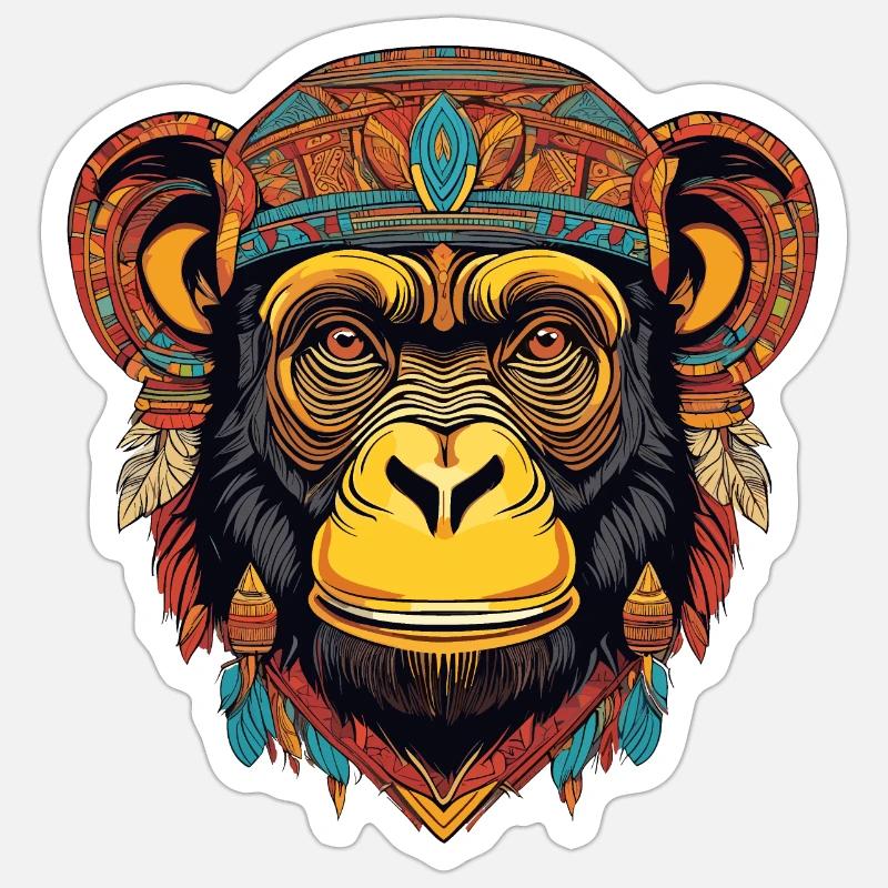 Chimpanzee - Sticker size S (10 x 10 cm) - white matte