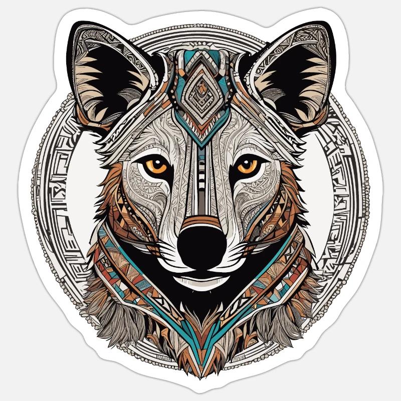 Hyäne - Sticker Größe S (10 x 10 cm) - Mattweiß