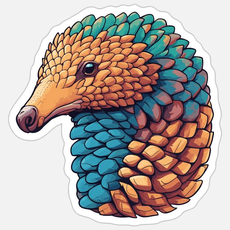 Pangolin - Sticker size S (10 x 10 cm) - white matte