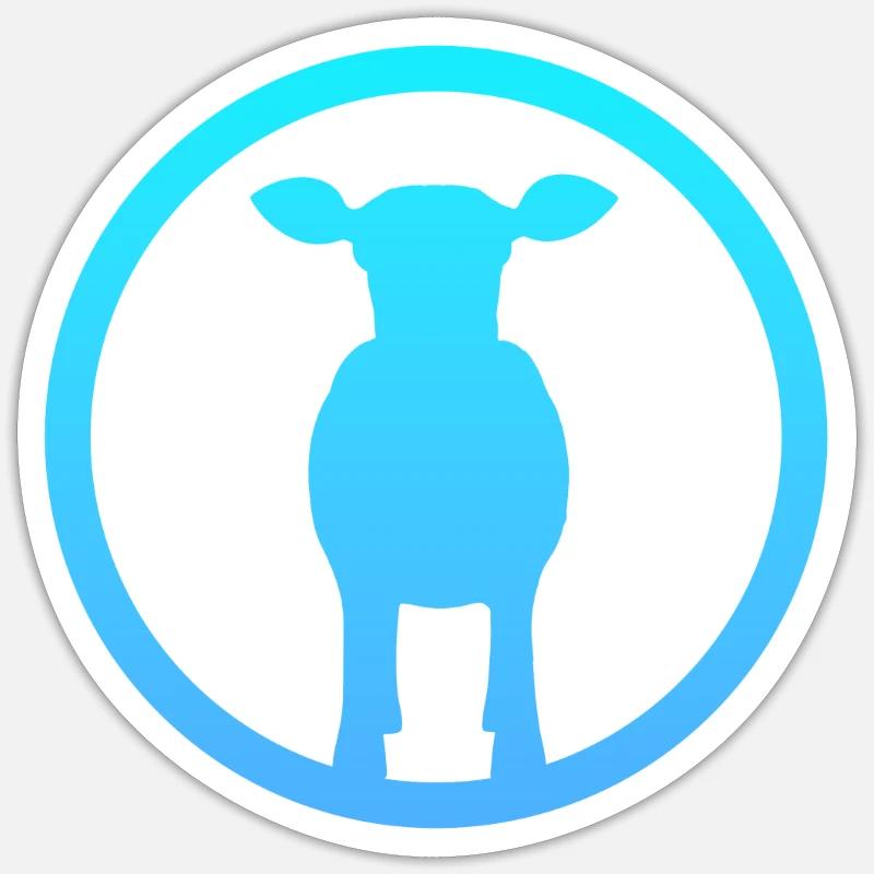 Cornes de vache Moo Sticker taille S (10 x 10 cm)
