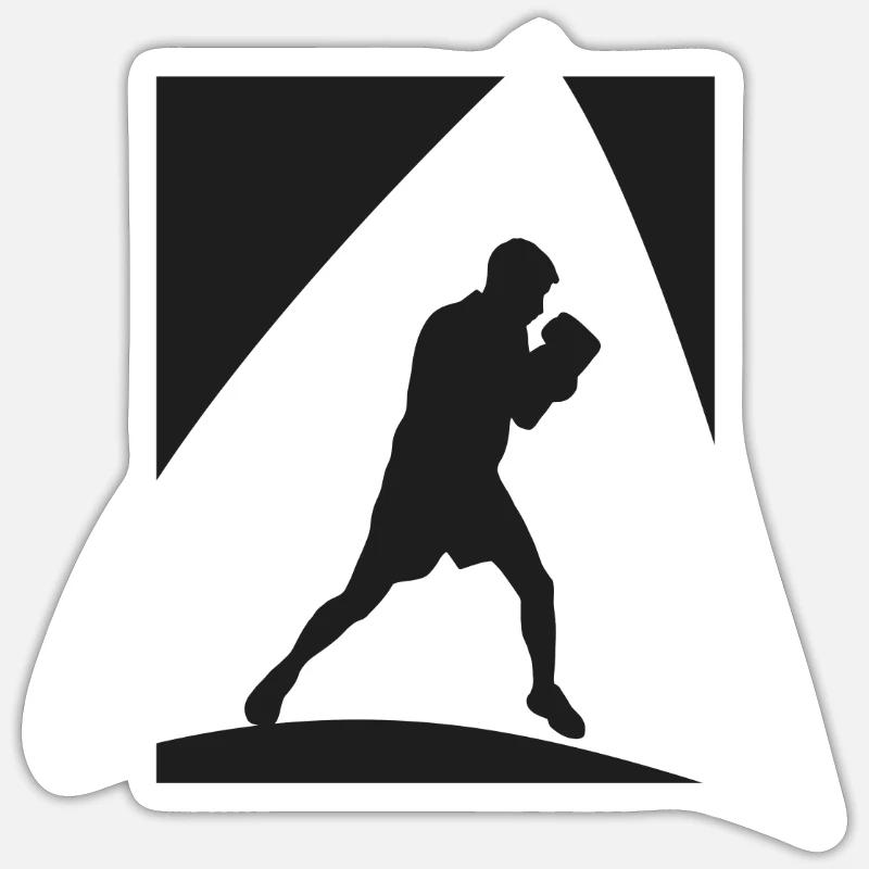 Boxkampf Boxing - Sticker Größe S (10 x 10 cm) - Mattweiß