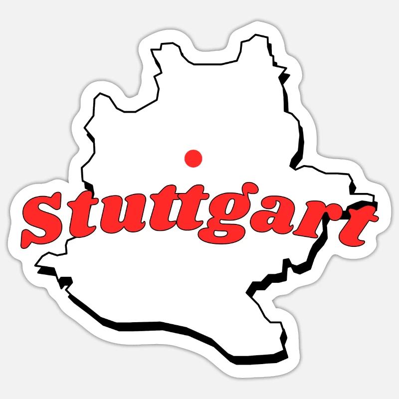 Stuttgart - Sticker Größe S (10 x 10 cm) - Mattweiß
