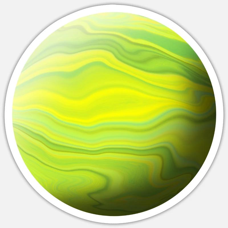 Planète verte d’herbe - Sticker taille S (10 x 10 cm) - blanc mat