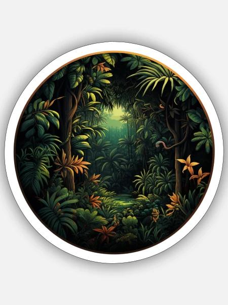Wunderschöner Dschungel - Sticker Größe S (10 x 10 cm) - Mattweiß
