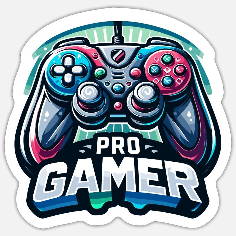 Pro Gamer - Controller Illustration Sticker size S (10 x 10 cm)