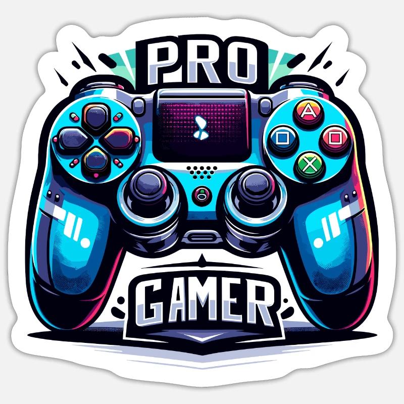 Pro Gamer - Controller Illustration - Sticker size S (10 x 10 cm) - white matte