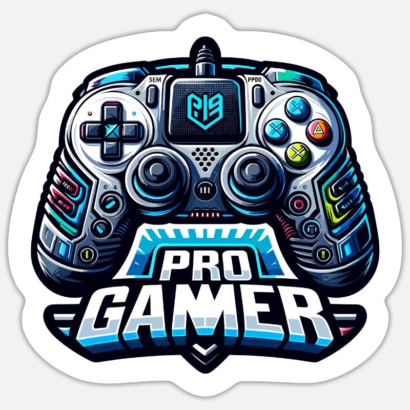Pro Gamer - Controller Illustration - Sticker size S (10 x 10 cm) - white matte