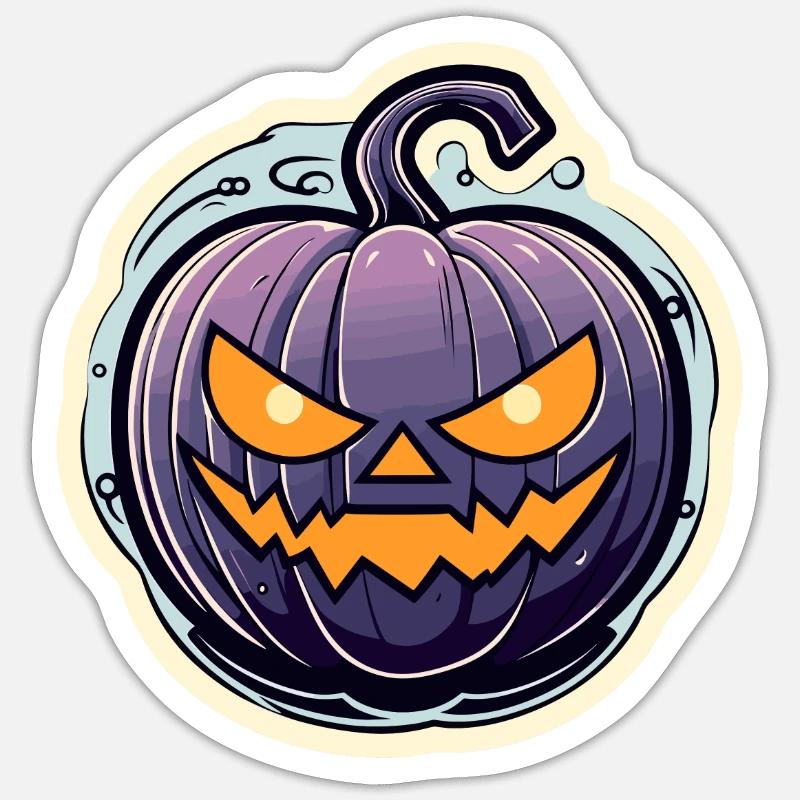 Dessin d’Halloween citrouille - Sticker taille S (10 x 10 cm) - blanc mat