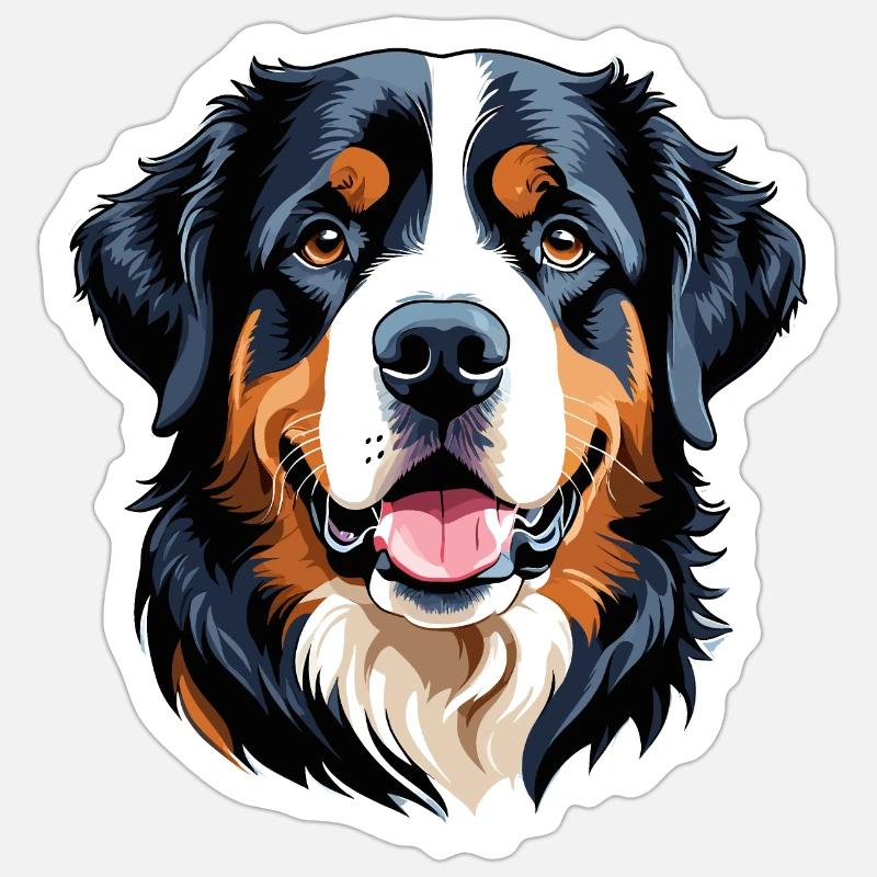 Bouvier bernois - Sticker taille S (10 x 10 cm) - blanc mat