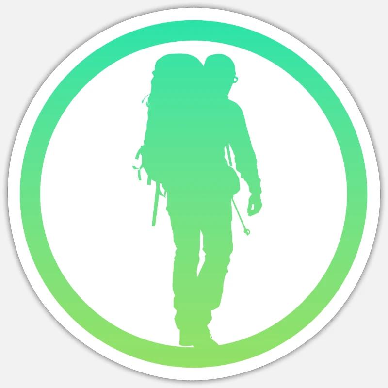 Backpacking Hike Backpacking - Sticker size S (10 x 10 cm) - white matte