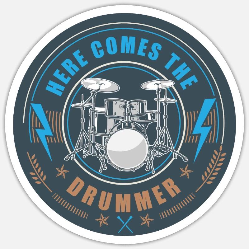 Voici le batteur - Sticker taille S (10 x 10 cm) - blanc mat