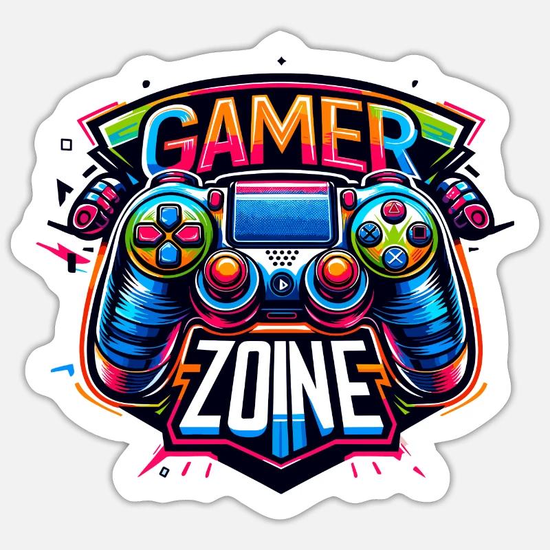 Gamer Zone - Controller Illustration - Sticker size S (10 x 10 cm) - white matte