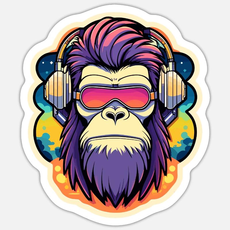 Monkey Illustration - Sticker size S (10 x 10 cm) - white matte