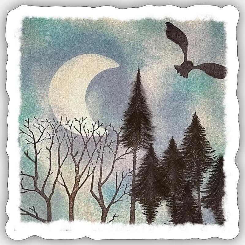 half moon in December - Sticker size S (10 x 10 cm) - white matte