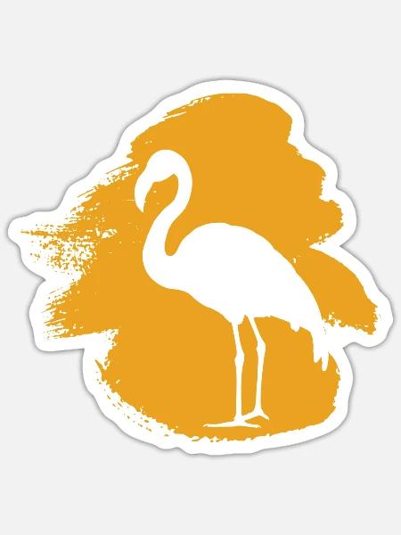 Exotisch Flamingos Flamenco - Sticker Größe S (10 x 10 cm) - Mattweiß