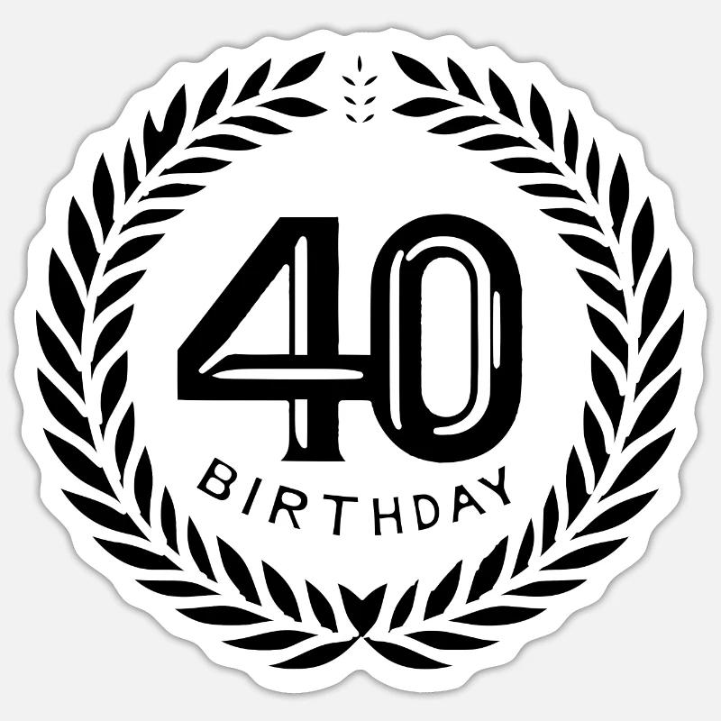 Quarante 40 - Sticker taille S (10 x 10 cm) - blanc mat