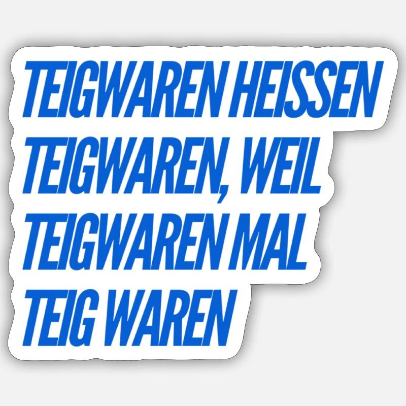 Teigwaren - Sticker Größe S (10 x 10 cm) - Mattweiß
