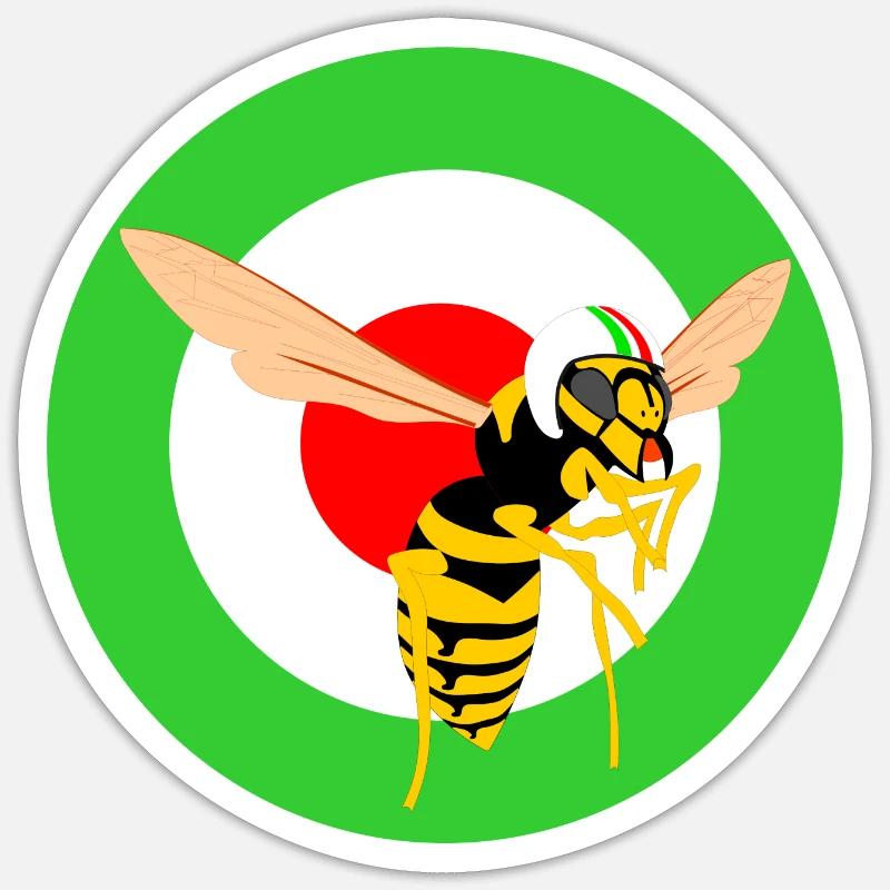 Wasp Mod Target Green Sticker size S (10 x 10 cm)