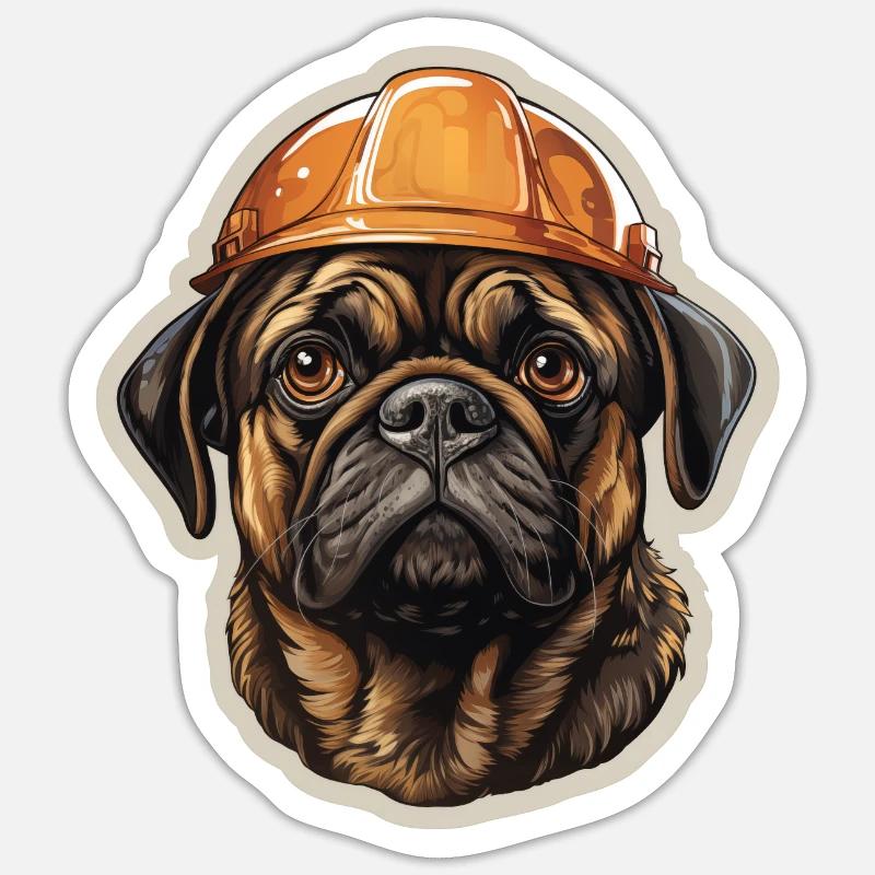 Carlin en tant que constructeur - Sticker taille S (10 x 10 cm) - blanc mat