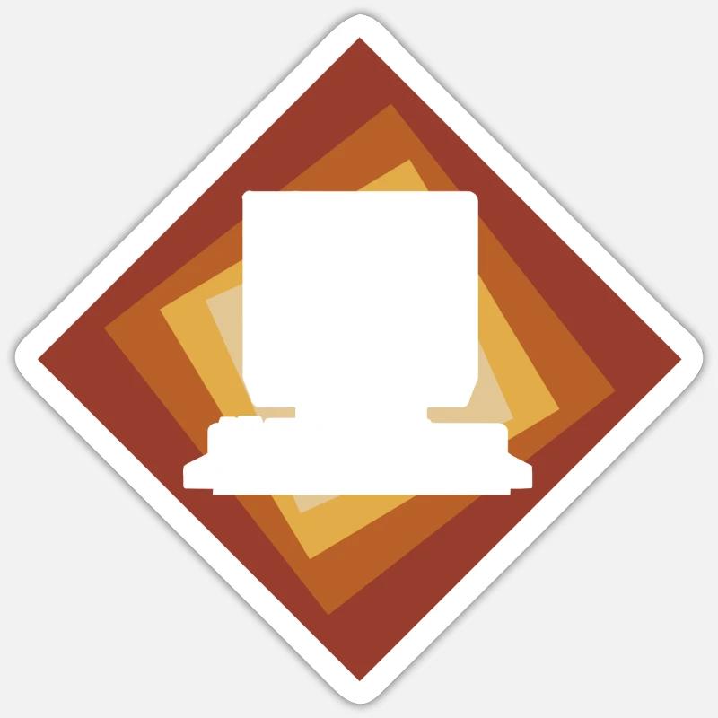 Computer PC Internet - Sticker size S (10 x 10 cm) - white matte