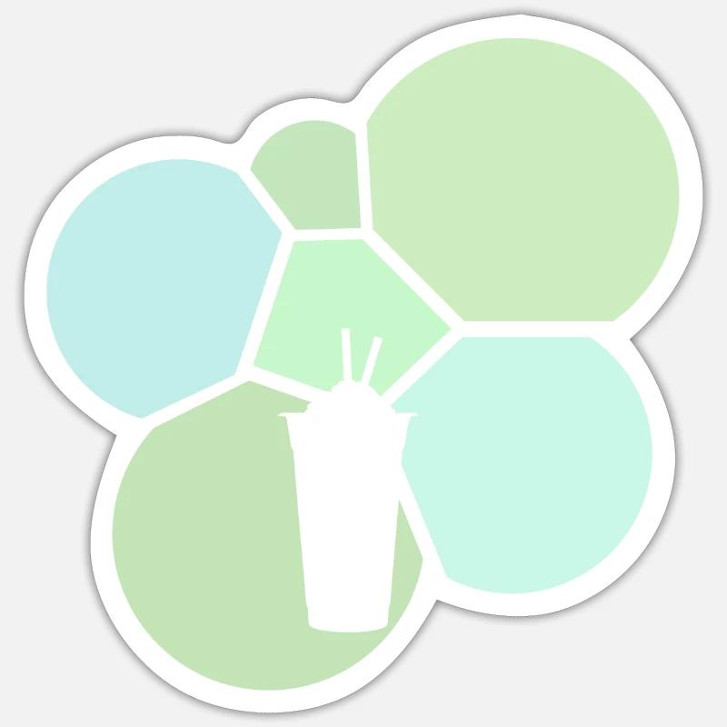 Tee Bubbletee Tee - Sticker Größe S (10 x 10 cm) - Mattweiß