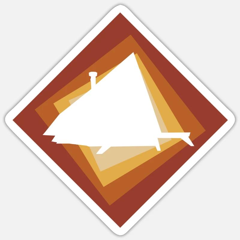 Glamping Camping Moderne - Sticker taille S (10 x 10 cm) - blanc mat