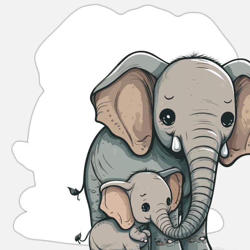 Der kleinste Elefant Sticker Größe S (10 x 10 cm)