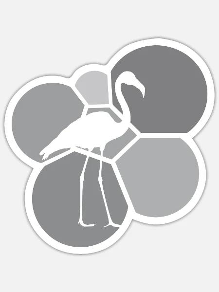 Flamenco Wasservogel Wasservogel - Sticker Größe S (10 x 10 cm) - Mattweiß