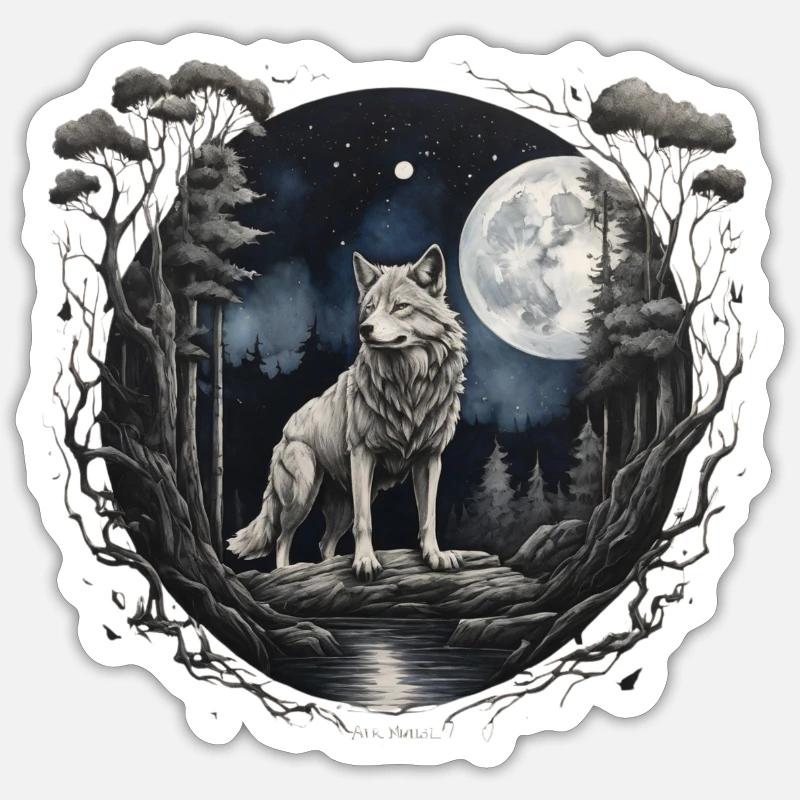 lobo2 - Sticker size S (10 x 10 cm) - white matte