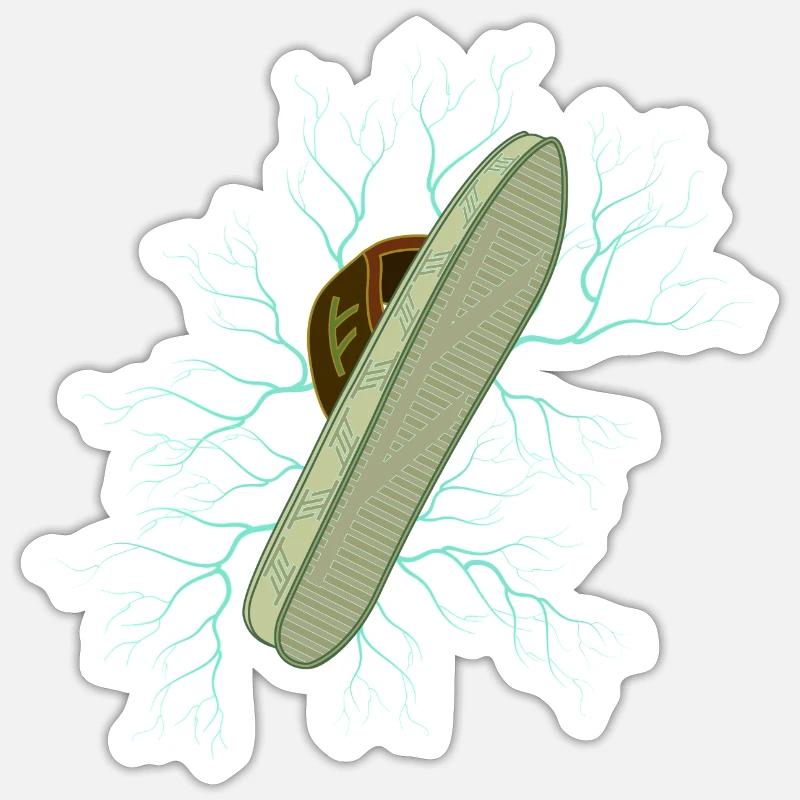 PANTOUFLE - Sticker taille S (10 x 10 cm) - blanc mat