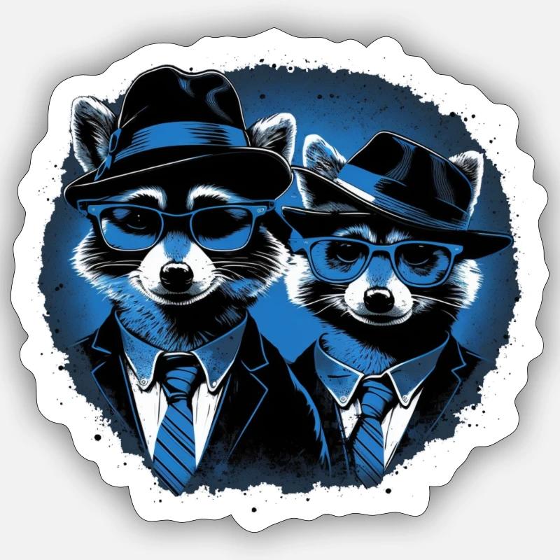 BB ratons laveurs - Sticker taille S (10 x 10 cm) - blanc mat