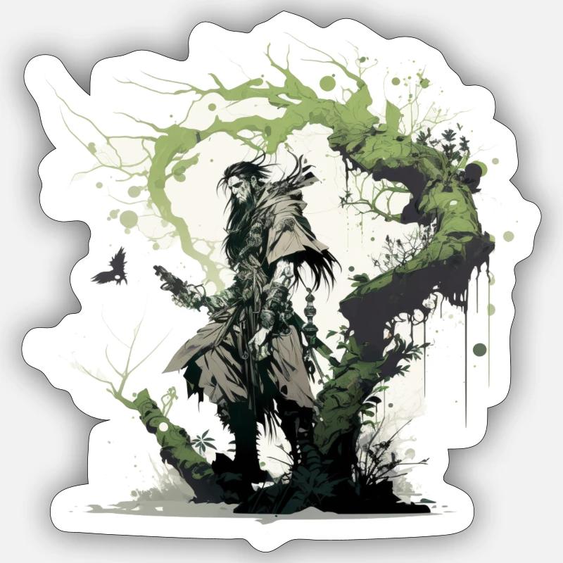Druide - Sticker Größe S (10 x 10 cm) - Mattweiß