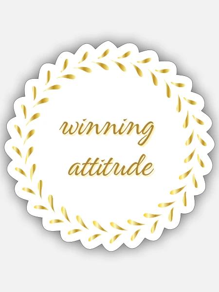 Winning Attitude Motivation - Sticker Größe S (10 x 10 cm) - Mattweiß