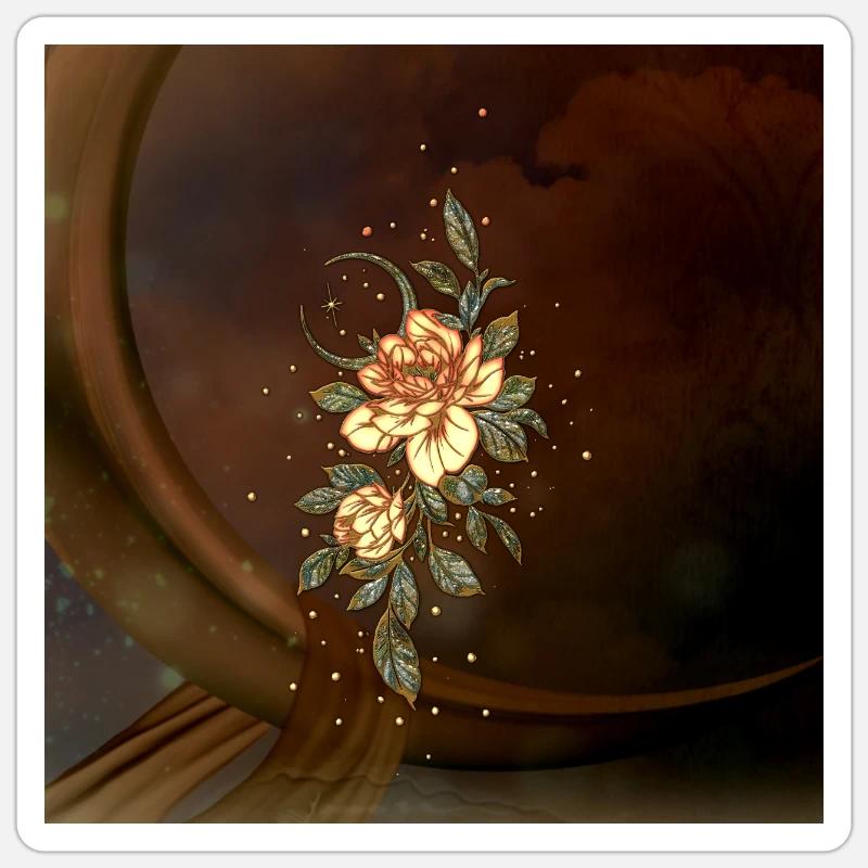 Wunderbare, elegante Blume. - Sticker Größe S (10 x 10 cm) - Mattweiß