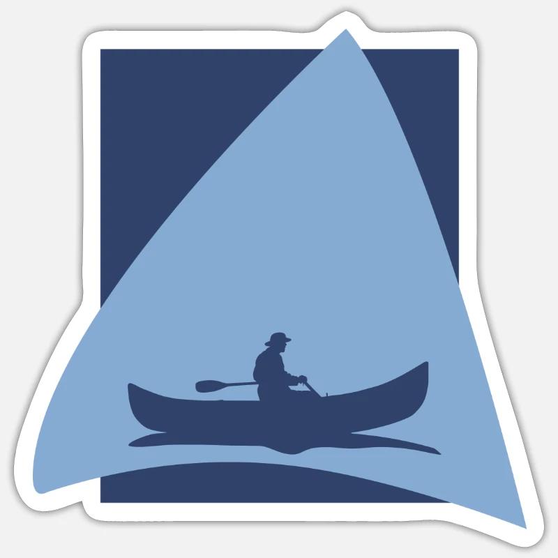 Rafting Canoë Canoë - Sticker taille S (10 x 10 cm) - blanc mat