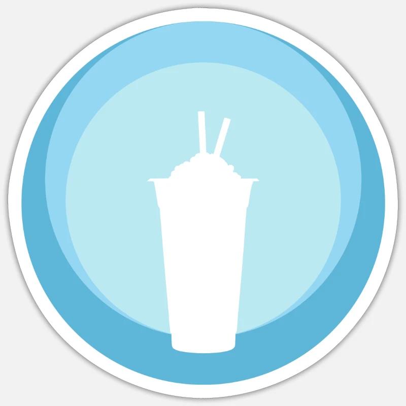 Tee Tee Bubble Tea - Sticker Größe S (10 x 10 cm) - Mattweiß