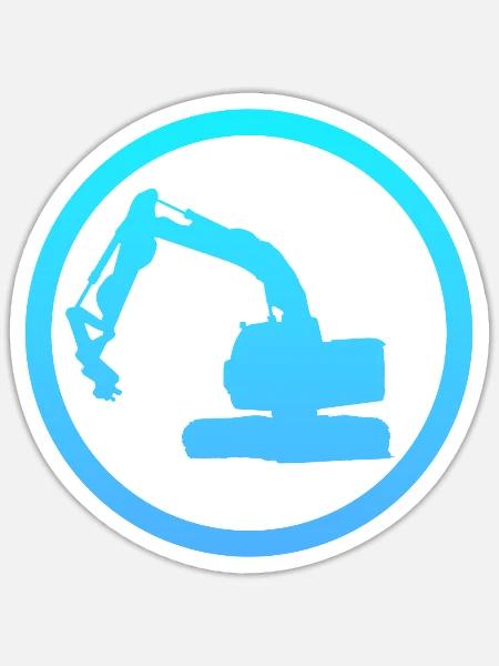Baggerfahrer Baustelle Baustelle - Sticker Größe S (10 x 10 cm) - Mattweiß