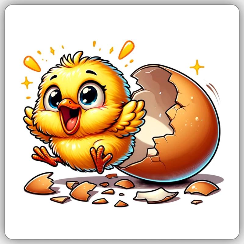 A Chick Hatches Sticker size S (10 x 10 cm)