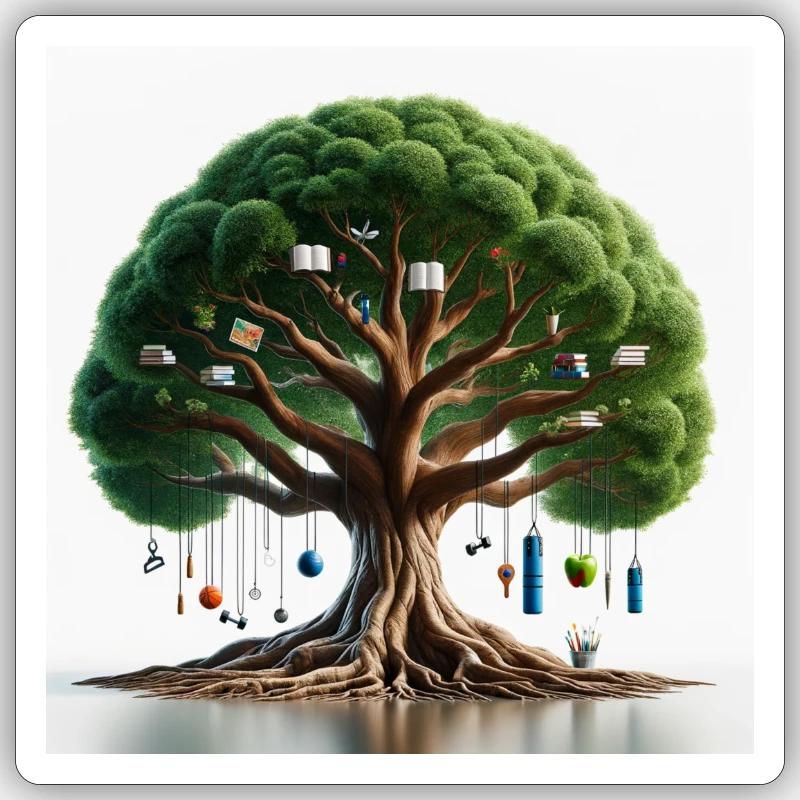 Baum Self-Improvement Sticker Größe S (10 x 10 cm)