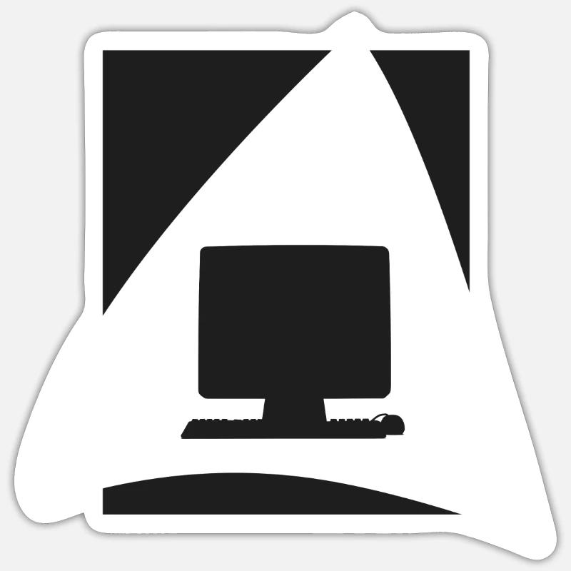 PC Tech Computer - Sticker Größe S (10 x 10 cm) - Mattweiß