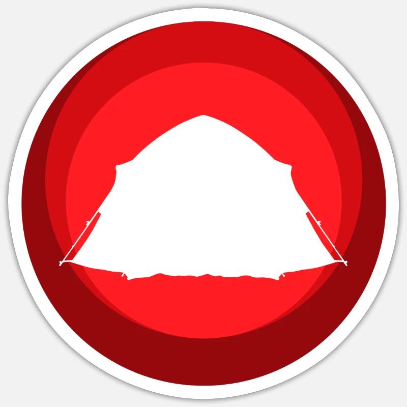 Camper Camping Camping - Sticker size S (10 x 10 cm) - white matte