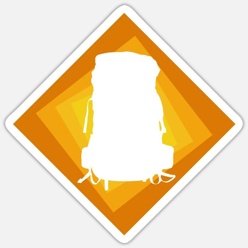 Backpacker Wanderer Randonnée Sticker taille S (10 x 10 cm)