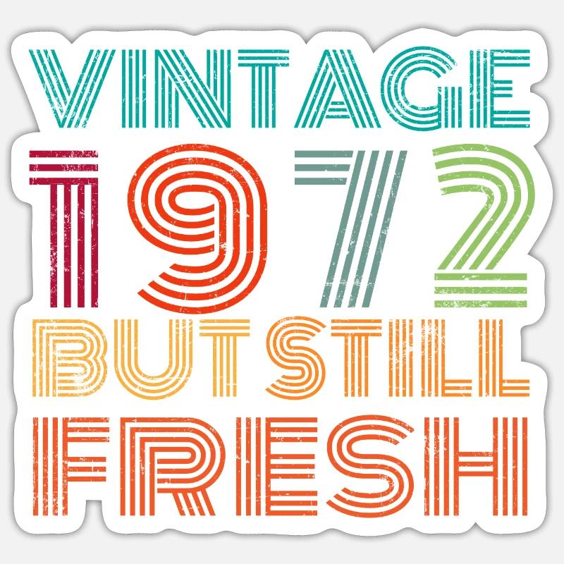 Millésime 1972 - Sticker taille S (10 x 10 cm) - blanc mat