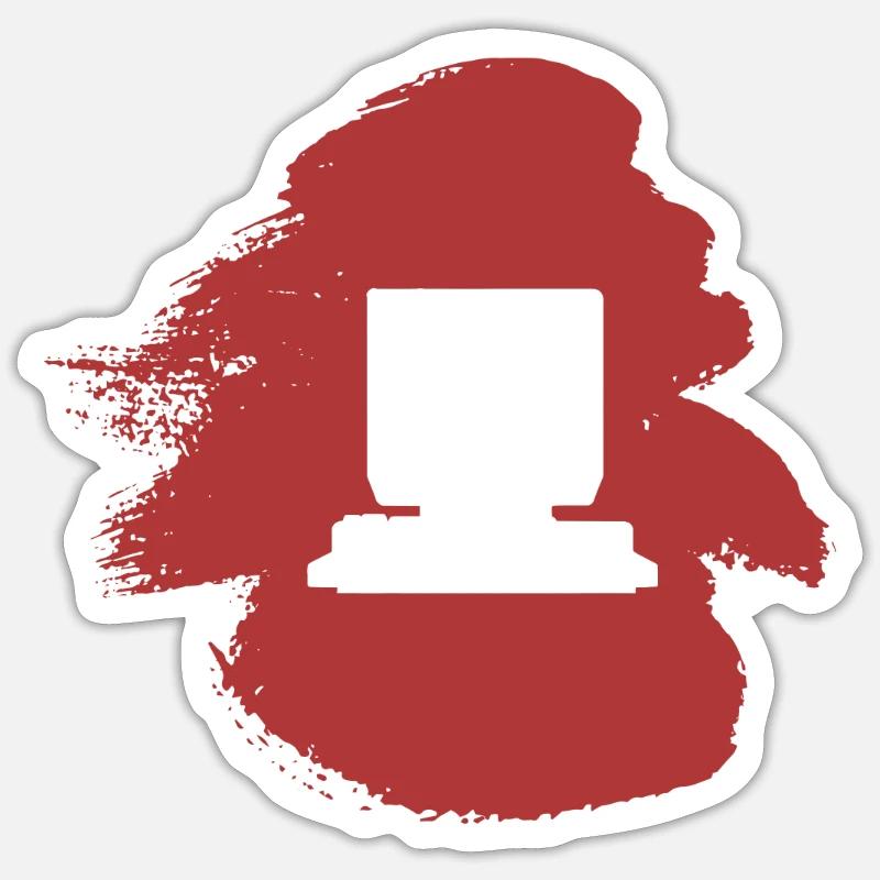 PC PC Ordinateur Travail Sticker taille S (10 x 10 cm)