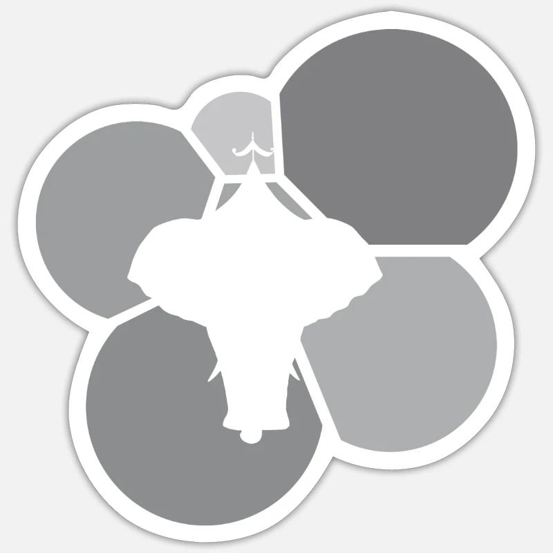 Circus Tent Elephant Acrobatics - Sticker size S (10 x 10 cm) - white matte