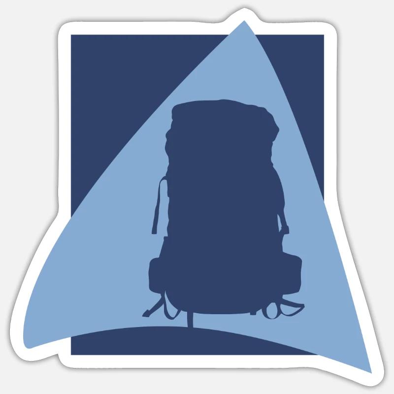 Hiking Backpacker Backpacking - Sticker size S (10 x 10 cm) - white matte