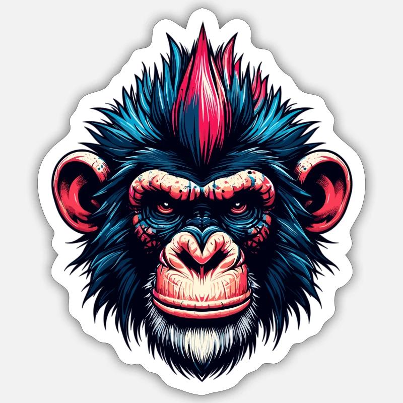 Gorilla - Sticker taille S (10 x 10 cm) - blanc mat