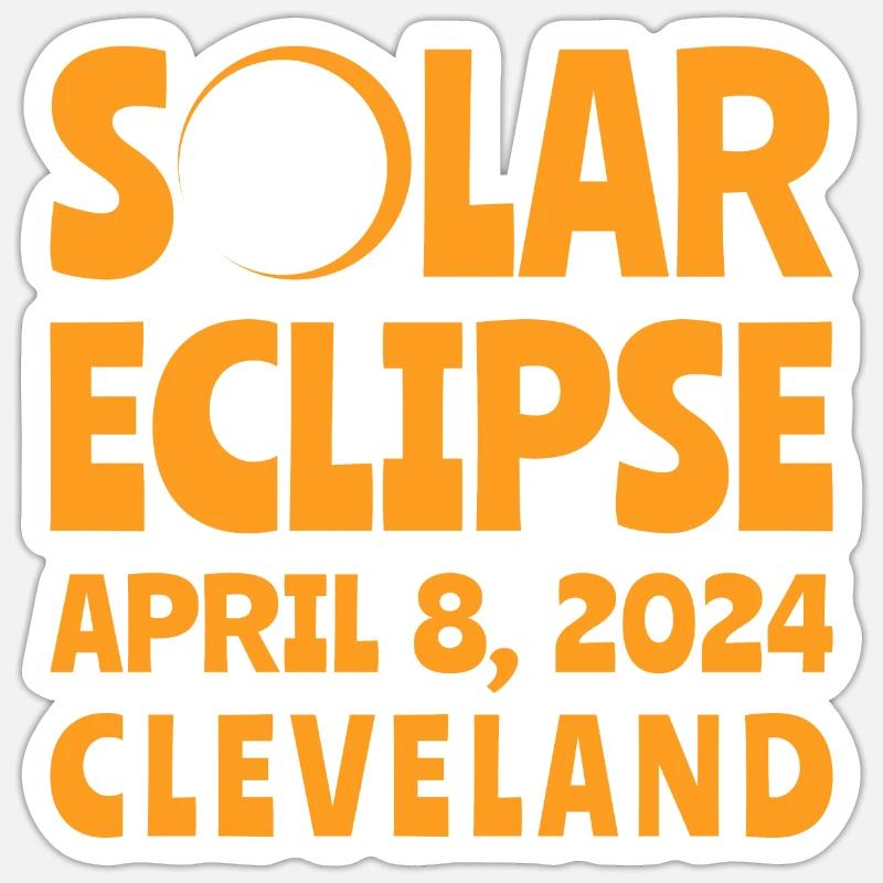Solar Eclipse 2024 Cleveland Ohio Sticker size S (10 x 10 cm)